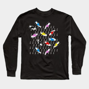 black sock hop pattern Long Sleeve T-Shirt